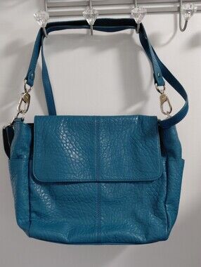 Jewell By Thirty One Teal Faux Leather Shoulder Bag with Adjustable Strap